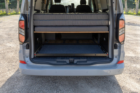 Heckablage mit -auszug – vanexxt (Ford Tourneo Custom/VW New Caravelle)
